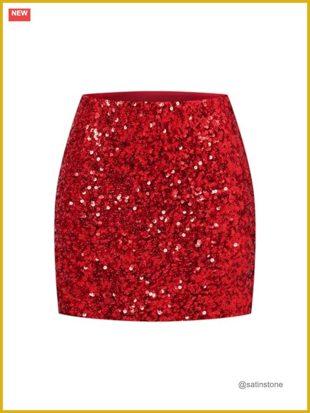Sequin Night Out Skirt Stretchy Elastic Waist Mini